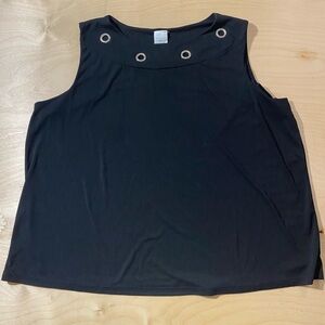 Studio C Black Tank Top with Grommet Accents 26/28 (OA)